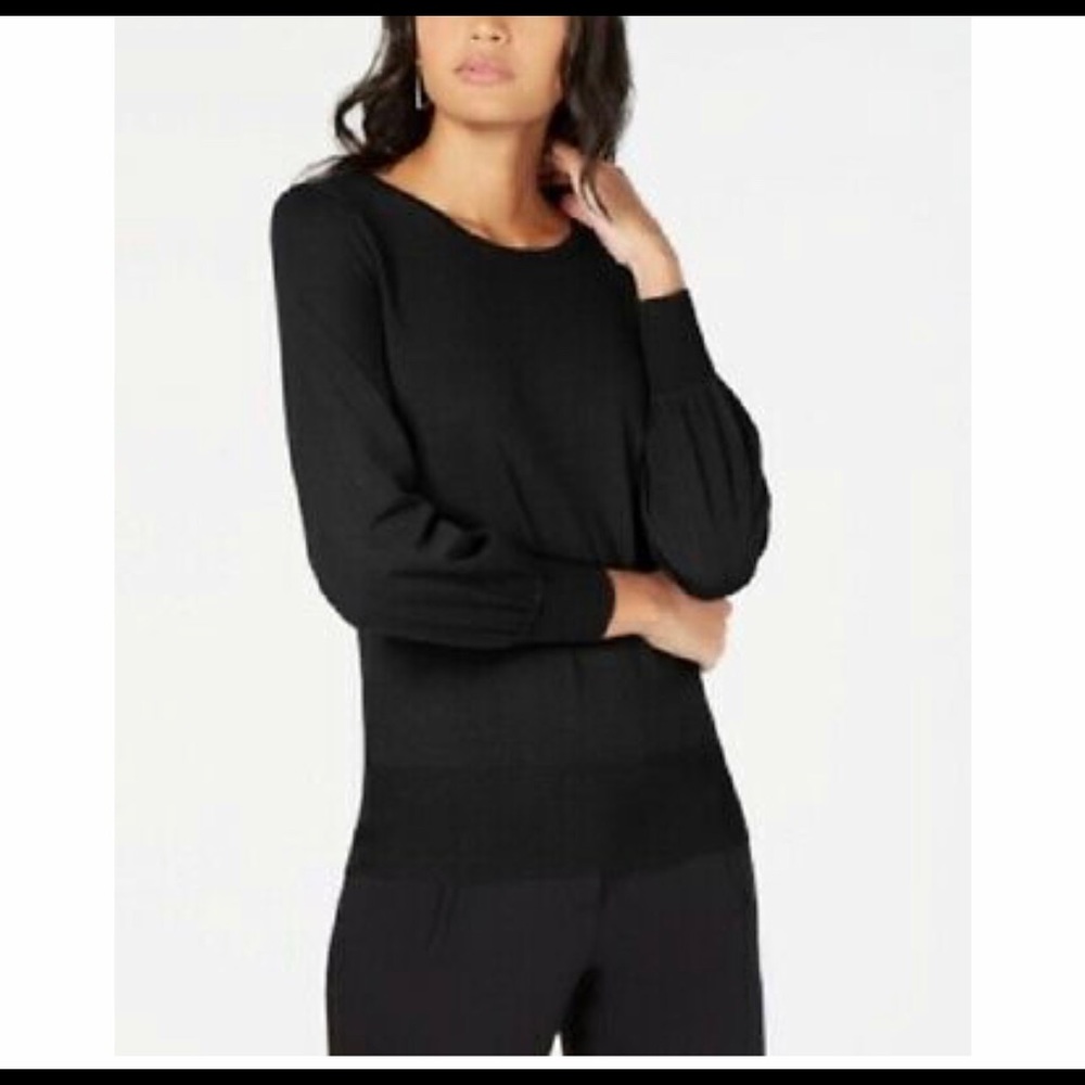 Alfani Women’s Bishop Sleeve Black Sweater